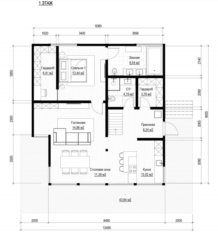 Дом фахверк берген Midi 167 м