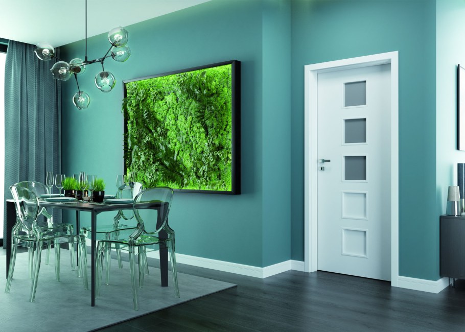 Белый бетон цвет двери в интерьерах