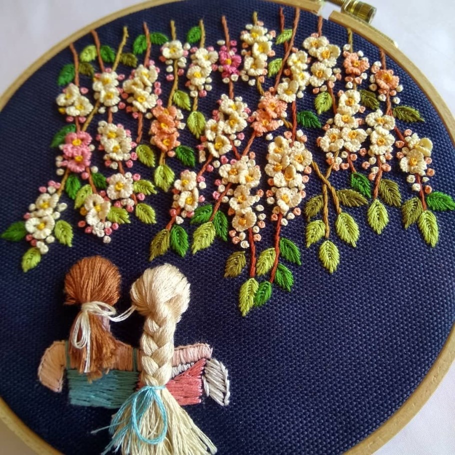 Вышивка узелками