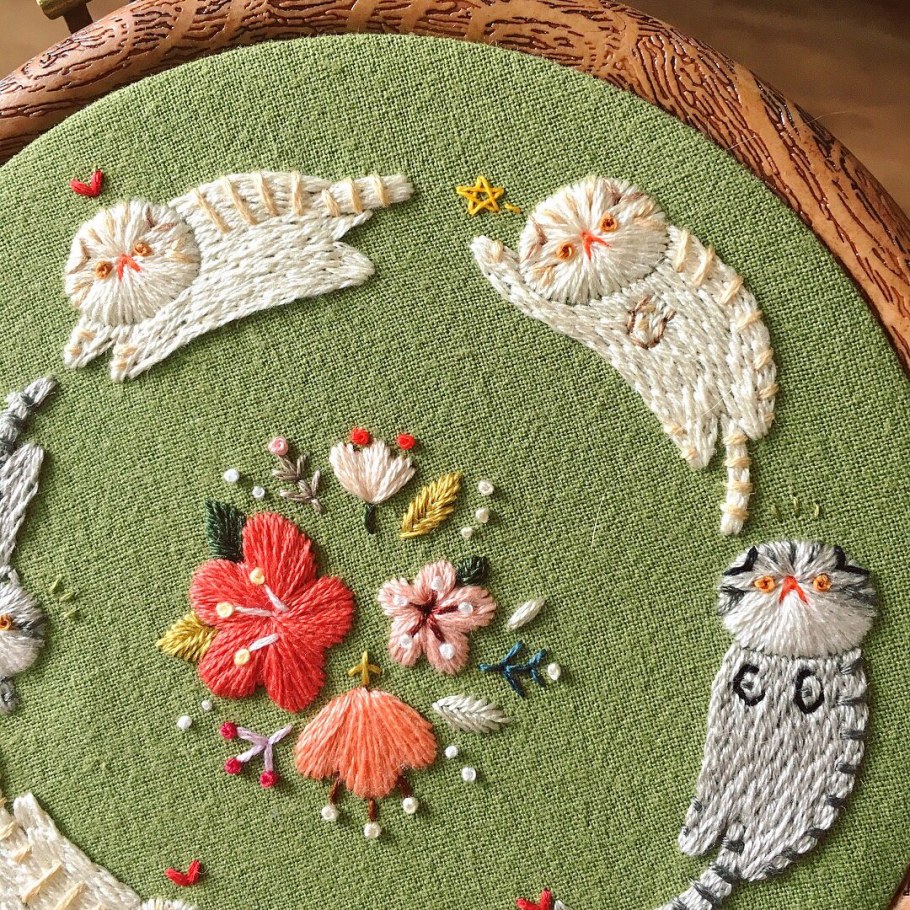 Вышивка шерстяными нитками