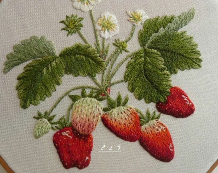 Вышивка Триш Бурр земляника