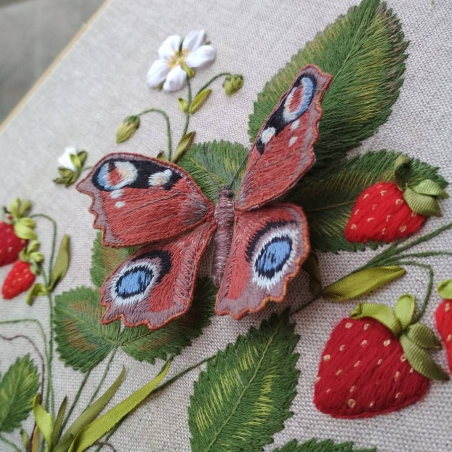 Объемная вышивка МК