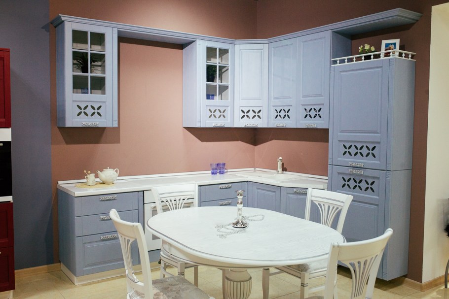 Кухни ТРИЯ Скай голубая)