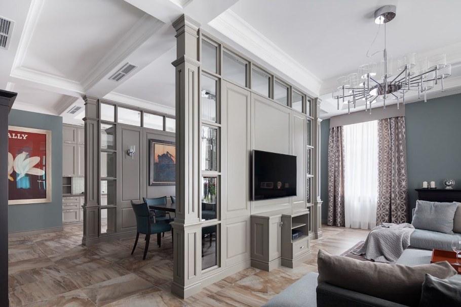 Стеклянная перегородка в стиле Неоклассика