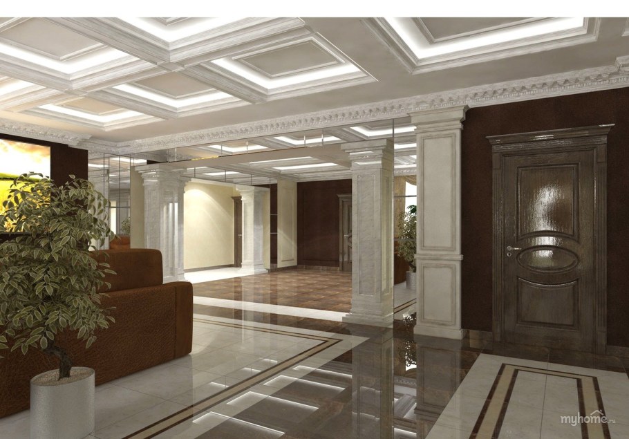 Холл с колоннами в классическом стиле