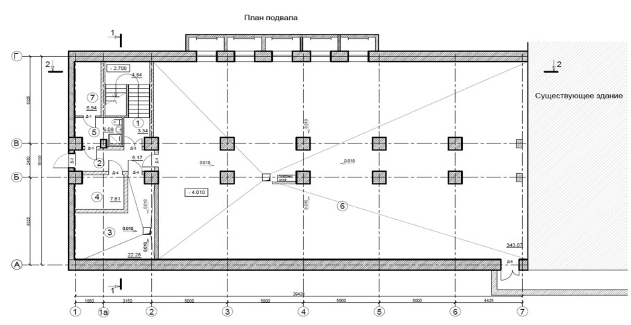 Чертеж подвала жилого дома