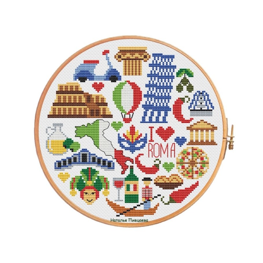 Итальянская вышивка крестиком