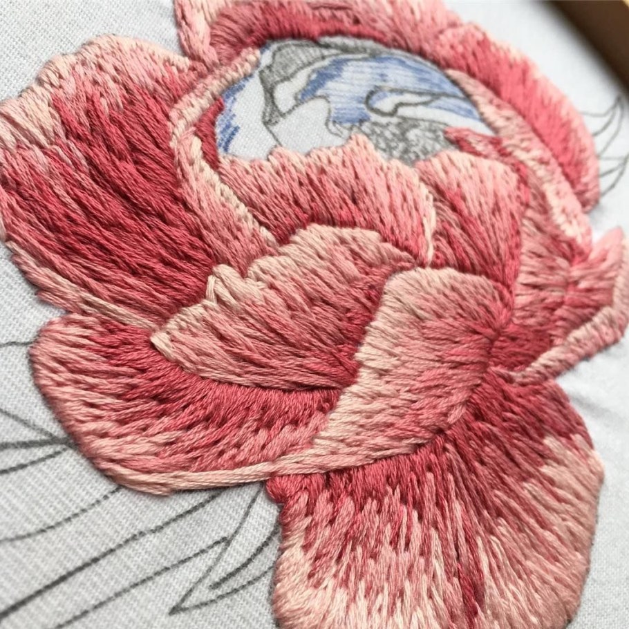 Вышивка нитками на ткани