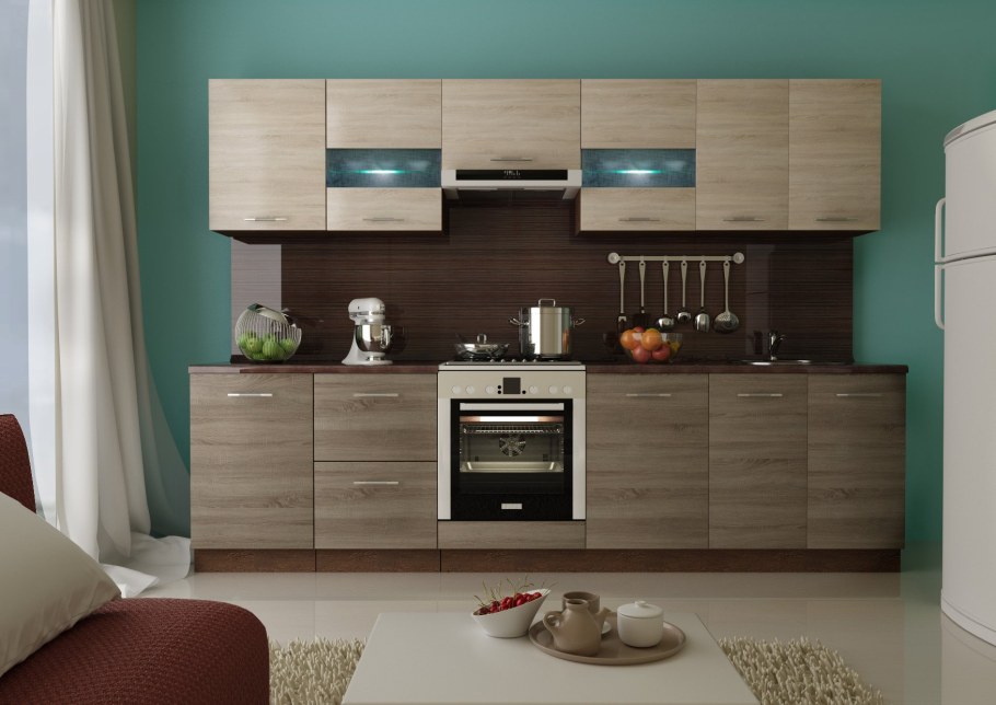 Кухня ЛДСП дуб сонома темный = светлый