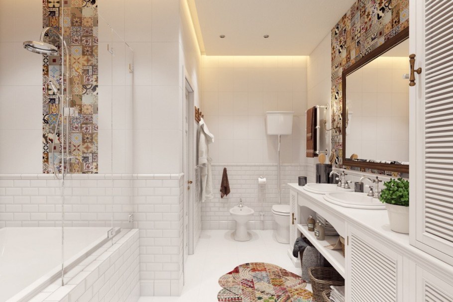 Скандинавский стиль в интерьере ванной комнаты