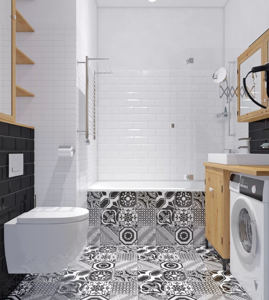 Сканди ванная комната 4 кв м