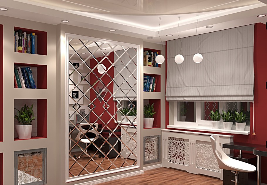 Зеркальные перегородки для зонирования