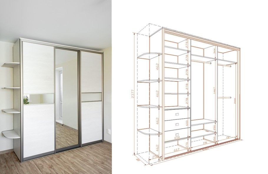 Встроенный шкаф купе проект
