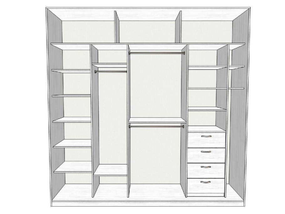 Шкаф купе шириной 3400 наполнение