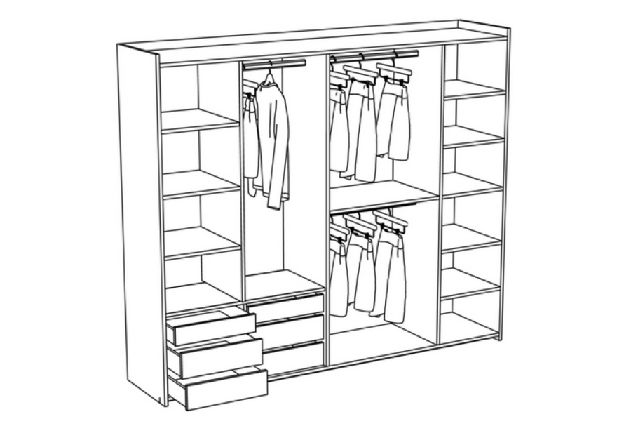 Наполнение шкафа 1800х2600