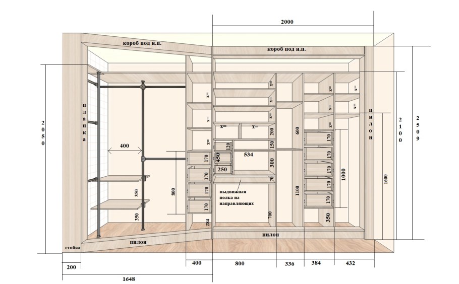 Короб под встроенный шкаф