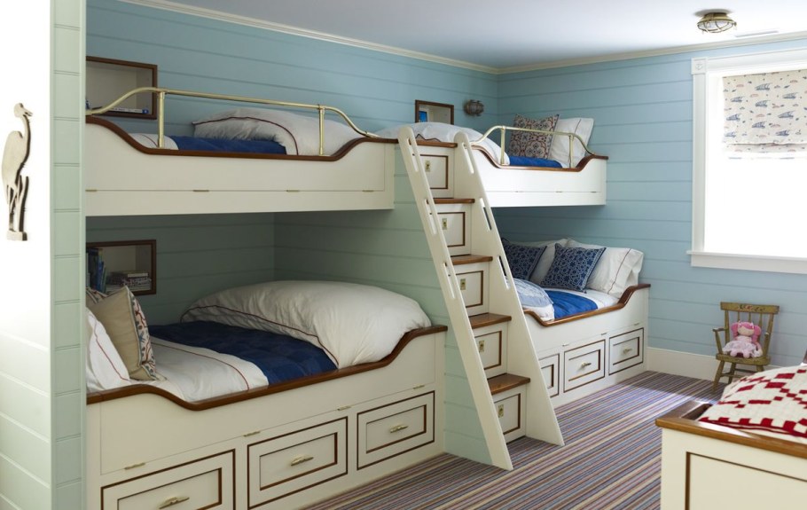 Комната для 2 девочек в стиле Прованс с двухъярусными кроватями