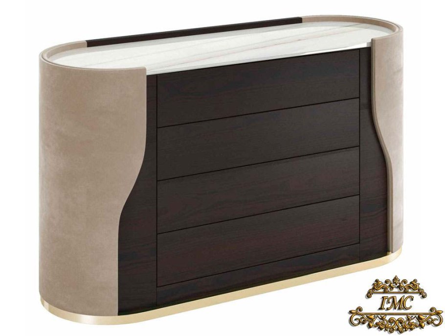 Комод с закругленными углами с зелёным