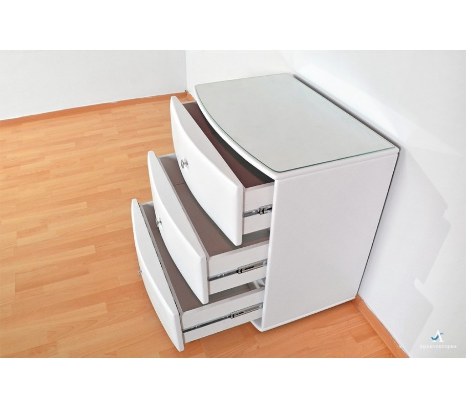 Комод «Люнетта», 3 ящика, 76 х 50,5 х 75 см, экокожа, цвет белый