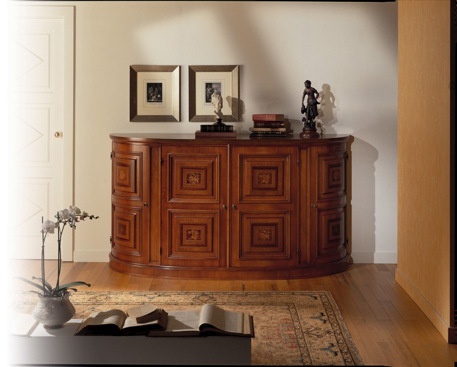 Комод в гостиную полукругом классический стиль бюджетная