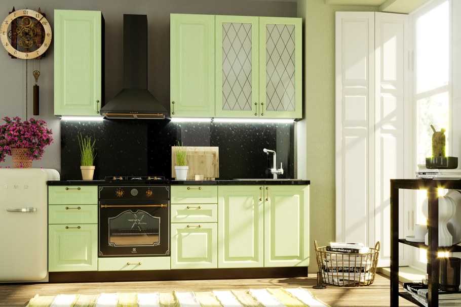 Кухня Ницца Сурская мебель дуб кремовый