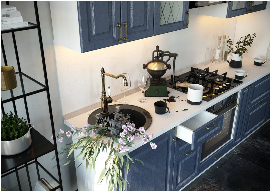 Кухня Ницца Сурская мебель дуб чернильный