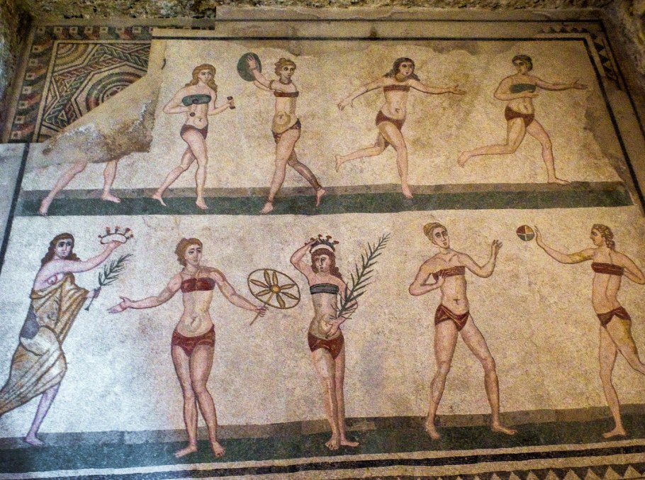 Мозаика древний Рим волейболистки