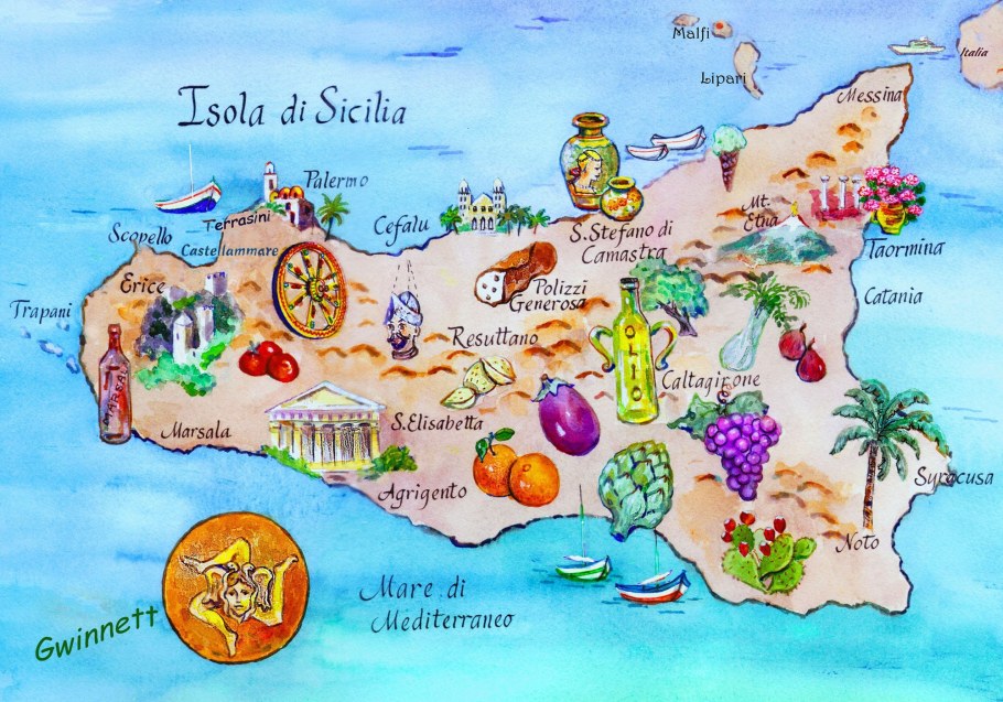Туристическая карта Сицилии