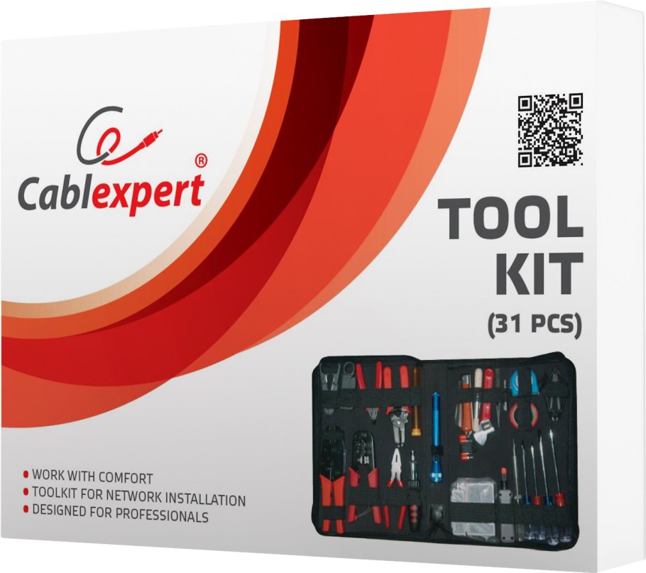Набор инструментов Cablexpert tk-Network (31 предмет)