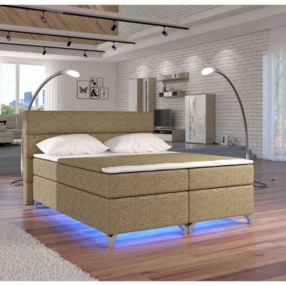 Кровать двуспальная с ящиками и подсветкой