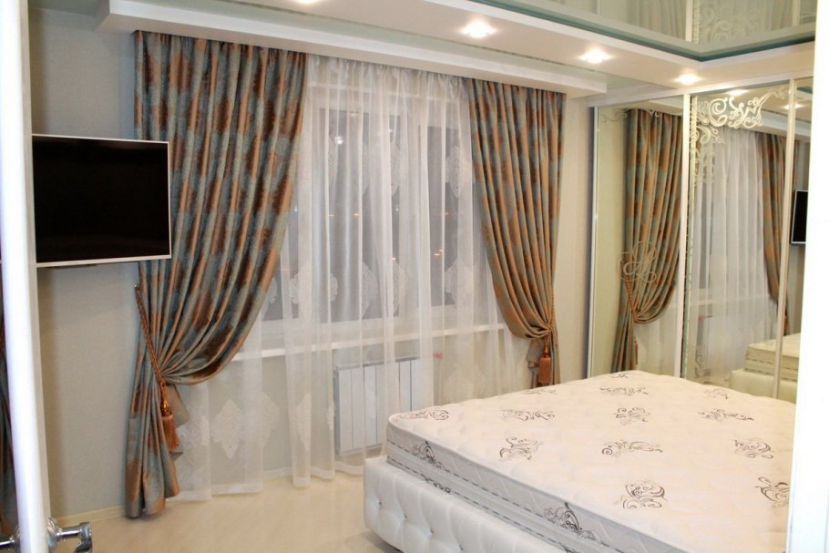 Красивые шторы и тюль в спальню