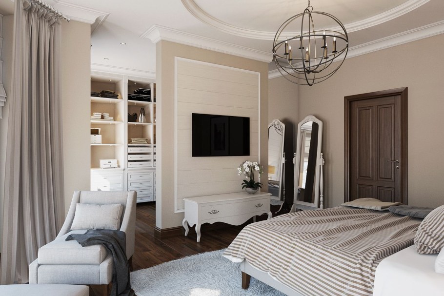 Гардеробная в спальне Неоклассик