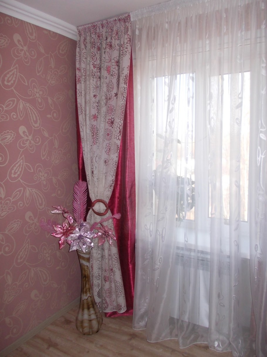 Розовая тюль икеа в интерьере