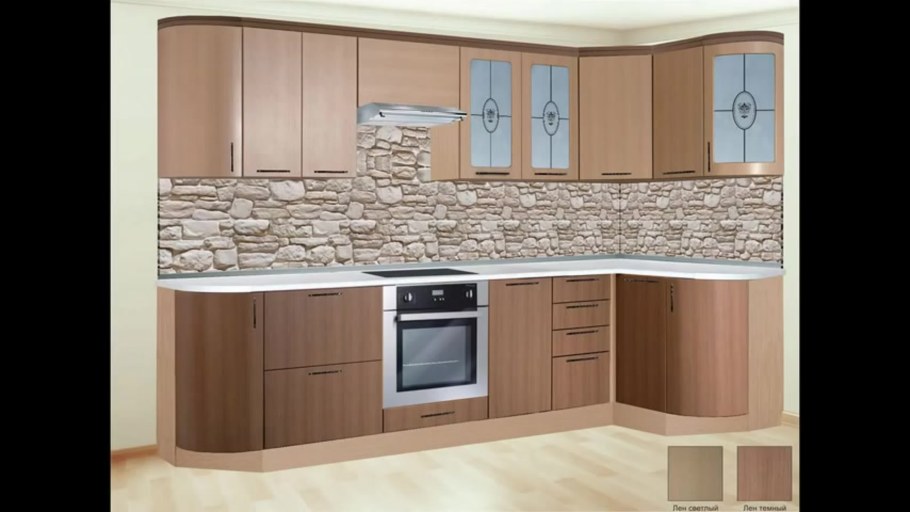 Кухня лен светлый лен темный