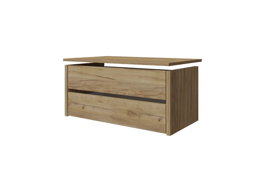 Стол письменный с тумбой 160 Тоскано (дуб крафт/белый гл)