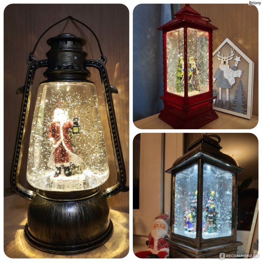 Декоративный светильник с эффектом снегопада и подсветкой