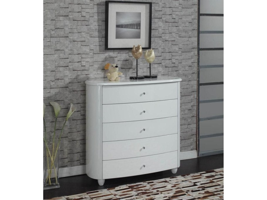 Комод белый закругленный