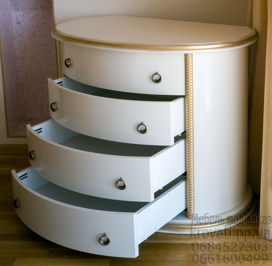 Радиусные комоды для спальни