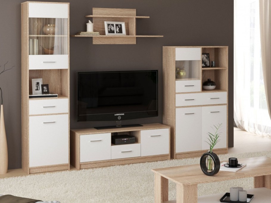 Гостиная стелс дуб сонома/белый