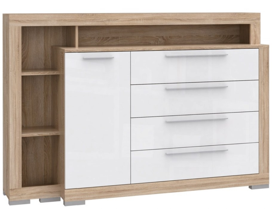 Комод дуб сонома белый 160 см