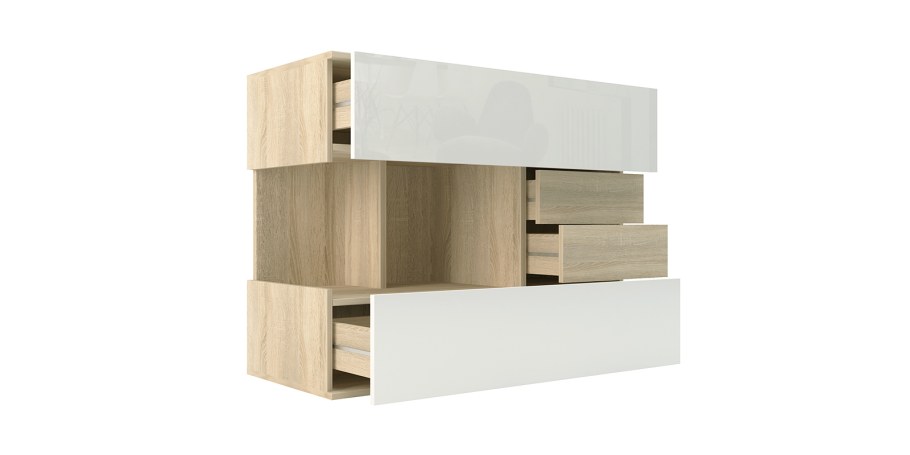 Дуб сонома белый глянец мебель