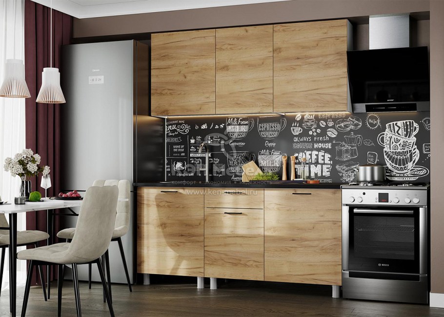 Кухня Лаванда 1,7 м (сосна Санторини светлый)