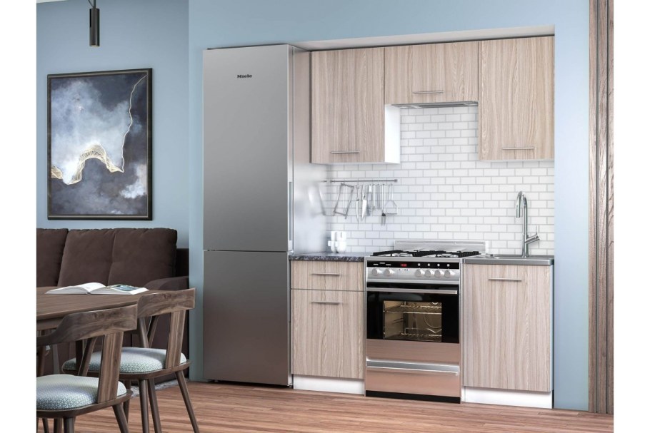 Кухня Катя 1,6м ясень шимо светлый / ясень шимо темный, миф