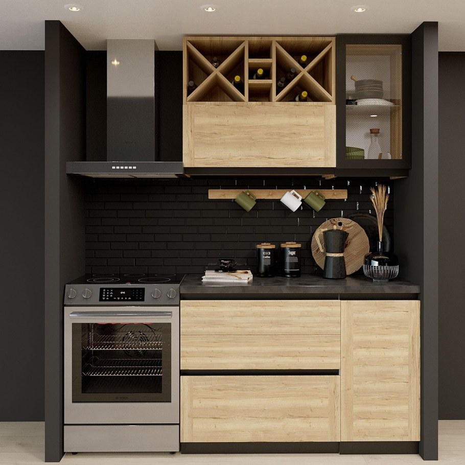 Кухня Сити,дуб золотой 1,7