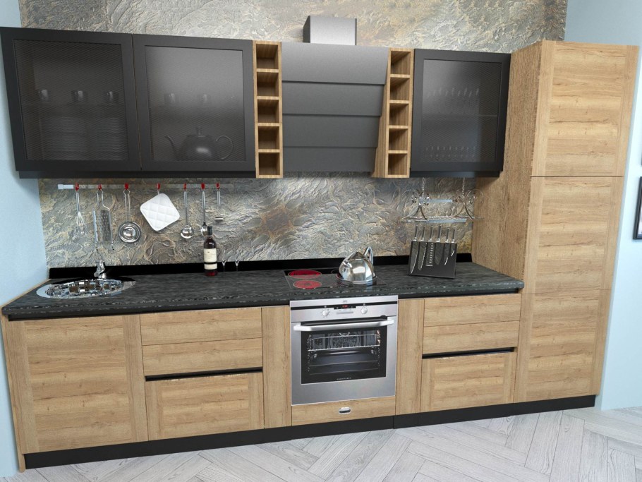 Кухня Сити дуб Галифакс модули