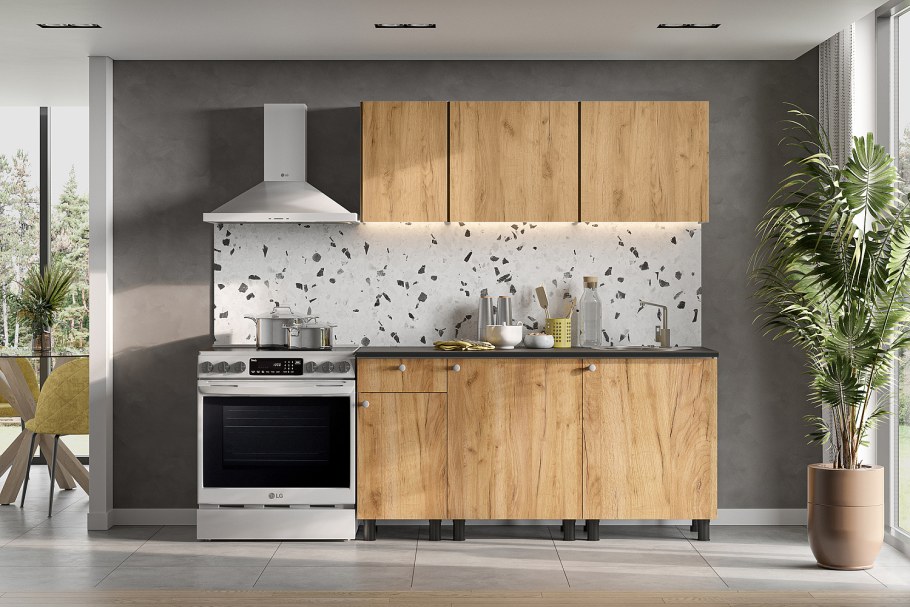 Кухня Сити 1.7 м сосна Санторини светлый