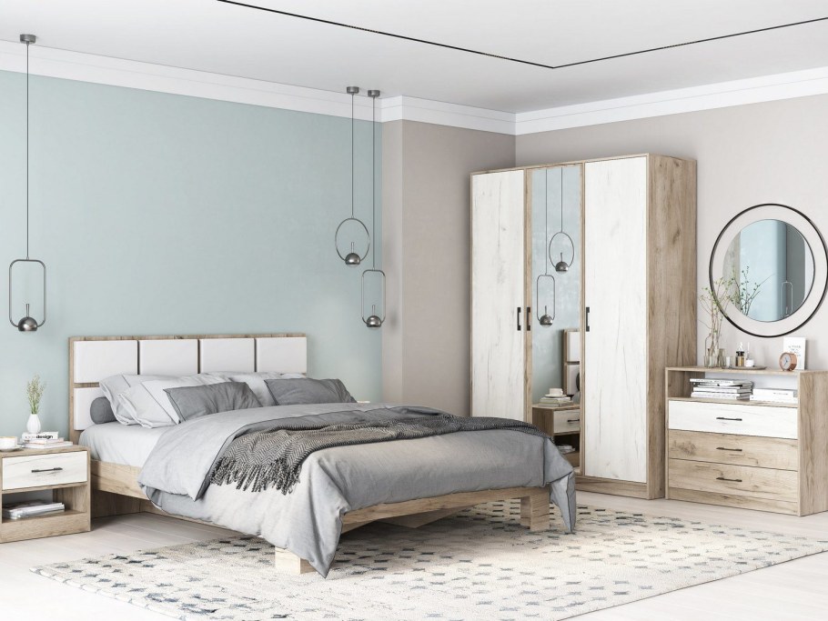 Модульная спальня Техно (дуб крафт белый