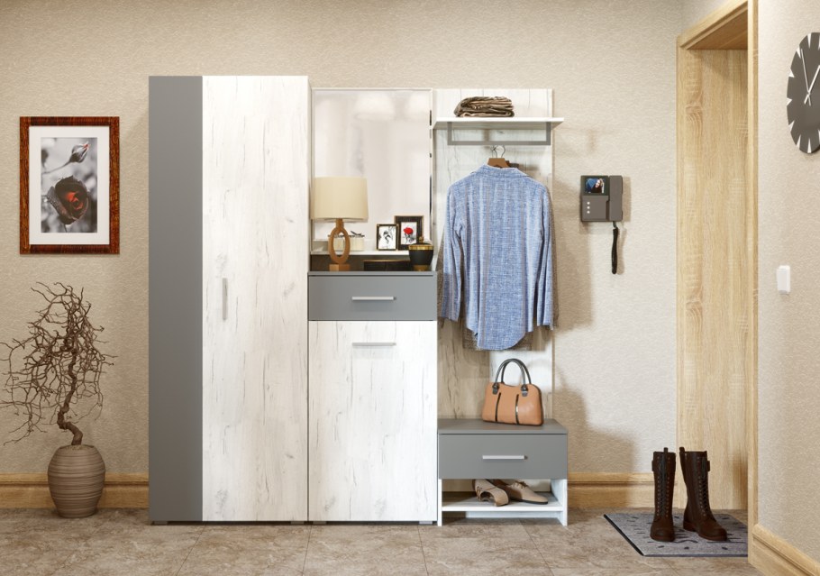 Прихожая Моби Юнона серый