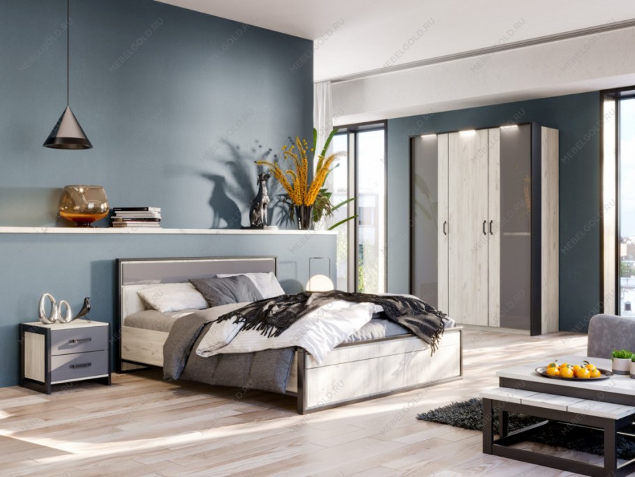 Модульная спальня Техно (дуб крафт белый