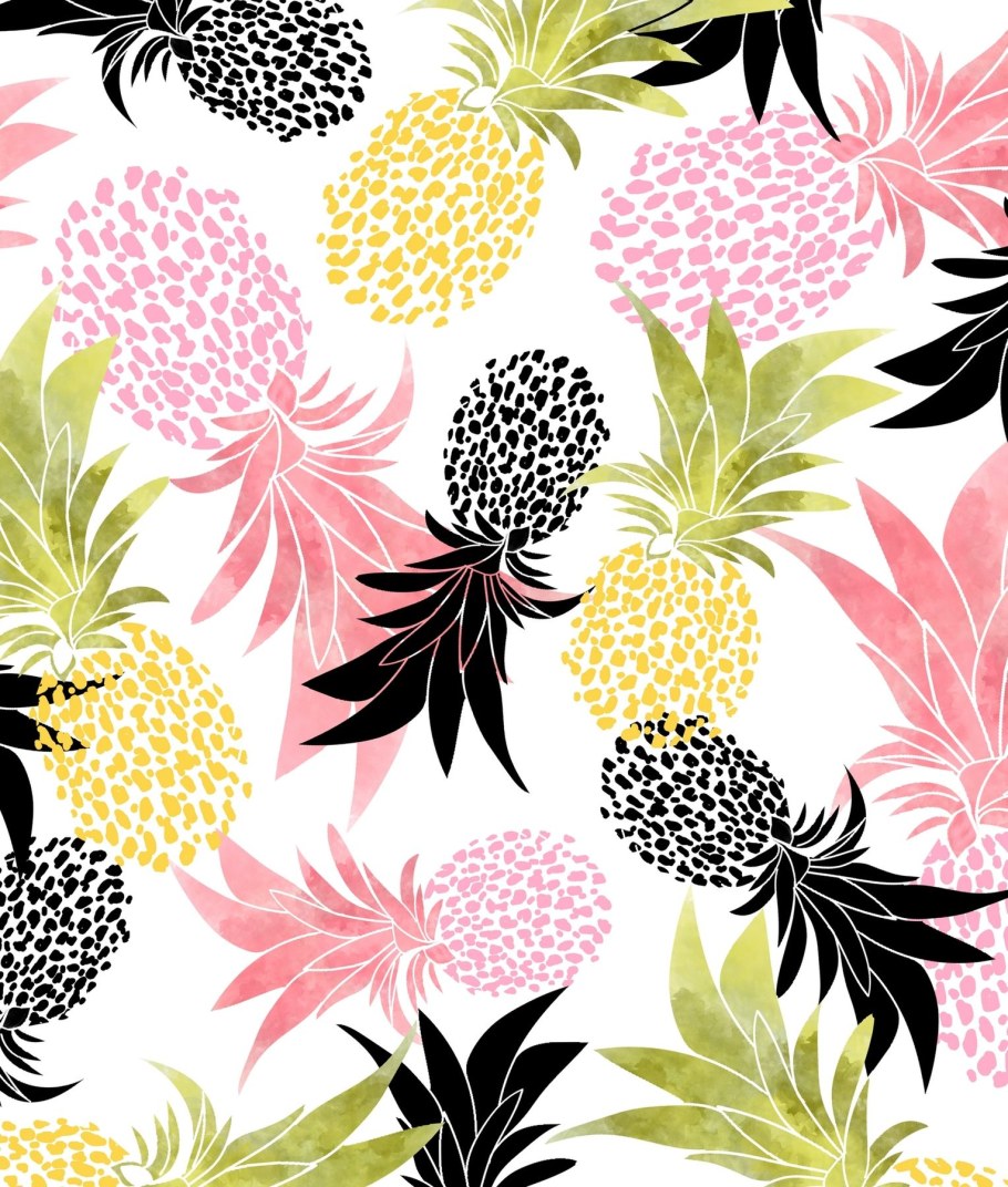 Обои с ананасами на стену